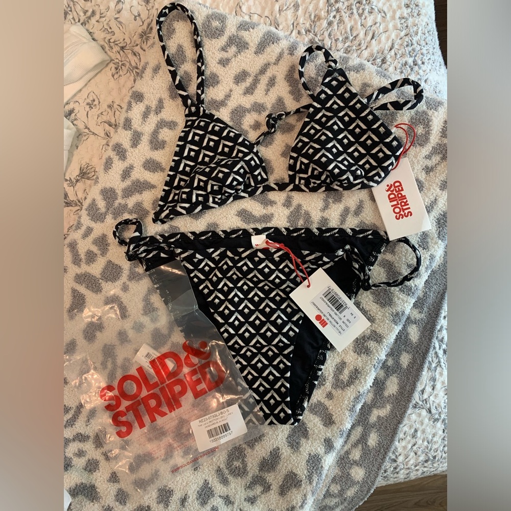 Solid and Striped bikini NWT both top and bottom are Size S